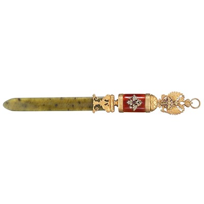 Lot 217 - Faberge Style Diamond, Garnet and Red and...
