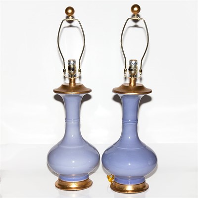 Lot 583 - Pair of Chinese Lavender Glazed Porcelain...
