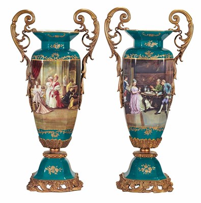 Lot 475 - Companion Pair of Louis XVI Style Metal...