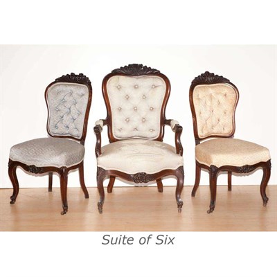 Lot 224 - Victorian Mahogany Six-Piece Salon Suite...