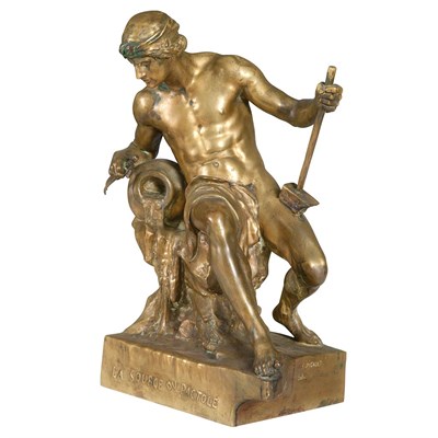 Lot 483 - French Gilt-Bronze Figure of a Laborer Titled...