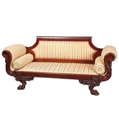 Lot 434 - Classical Style Carved Mahogany Sofa Late 19th...