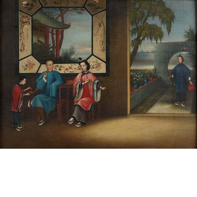 Lot 44 - Chinese School 19th Century Scenes of Domestic...