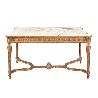 Lot 228 - Louis XVI Style Gilt-Wood Center Table The...