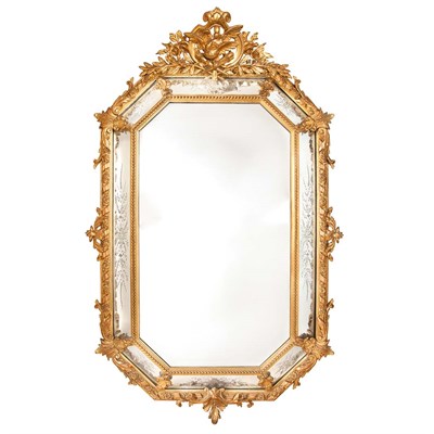Lot 390 - Louis XVI Style Gilt-Wood Mirror Framed Mirror...