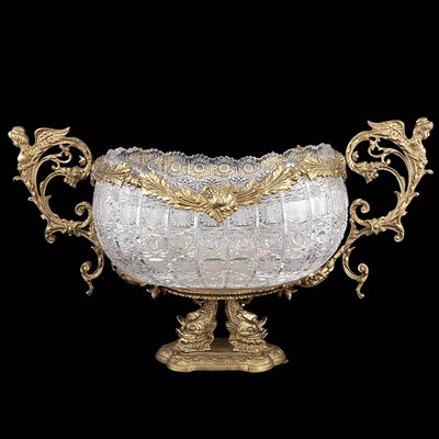 Lot 266 - Louis XVI Style Gilt-Bronze Mounted Cut Glass...