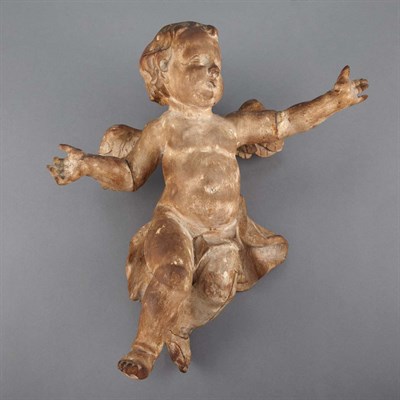 Lot 132 - Continental Baroque Style Walnut Putto Height...