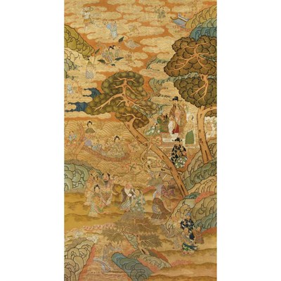 Lot 506 - Chinese Kosu Panel 19th Century Figures and...