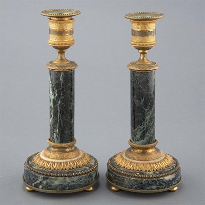 Lot 367 - Pair of French Gilt-Bronze and Marble...