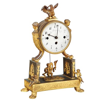 Lot 361 - German Neoclassical Gilt and Patinated-Bronze...