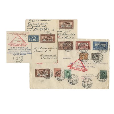 Lot 73 - Zeppelin Mail, Egypt Eight Covers or Cards...