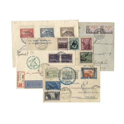 Lot 78 - Zeppelin Mail, Group of Ten Covers or Cards...