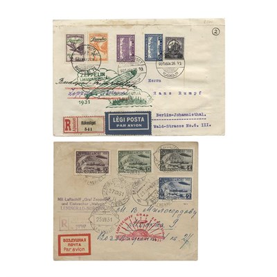 Lot 80 - Zeppelin Mail, Group of Seven cards or Covers...