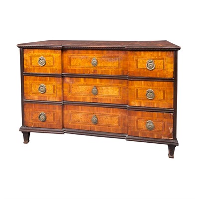 Lot 512 - South German Neoclassical Walnut, Birch and...