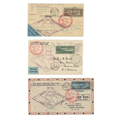 Lot 82 - Zeppelin Mail, United States Scott C 13-15...