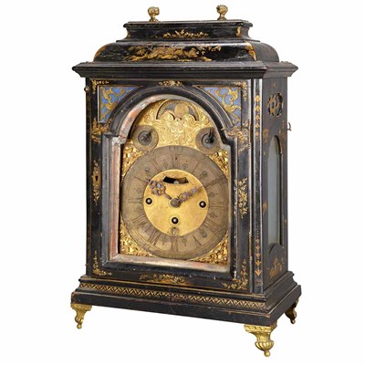 Lot 332 - Anglo Dutch Japanned Bracket Clock 18th...