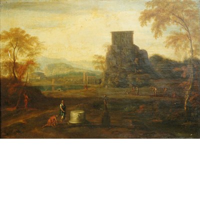 Lot 8 - Manner of Claude Lorrain Landscape with...