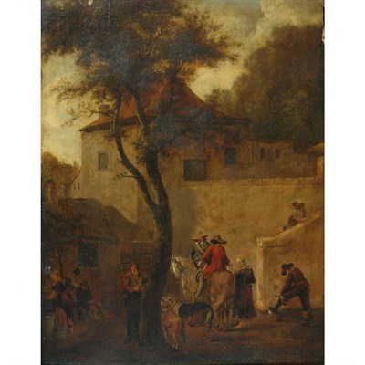 Lot 26 - Dutch School 17th/18th Century Figures Outside...
