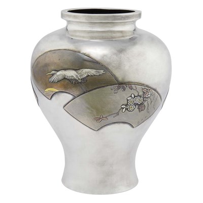 Lot 347 - Japanese Mixed Metal Vase 20th Century Of...