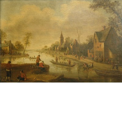 Lot 31 - School of Jan Van Goyen Figures Beside a River...