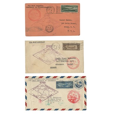 Lot 84 - Zeppelin Mail, United States Scott C 13-15...