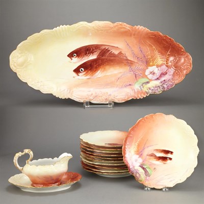 Lot 482 - Flambeau Limoges Hand Painted Porcelain Fish...