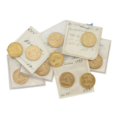 Lot 180 - Great Britain, Gold Sovereigns Group of ten...