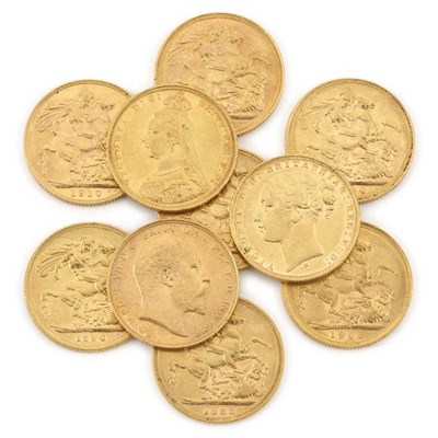 Lot 176 - Great Britain, Gold Sovereigns Group of ten...