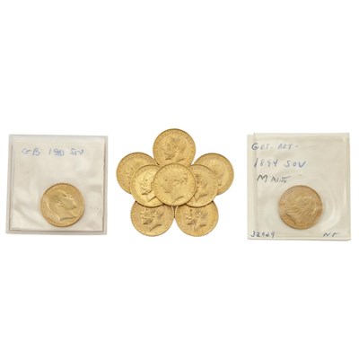 Lot 174 - Great Britain, Gold Sovereigns Group of ten...