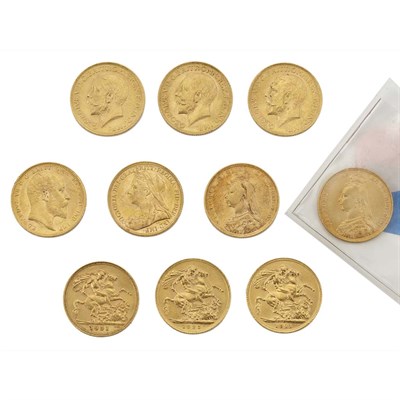 Lot 173 - Great Britain, Gold Sovereigns Group of ten...