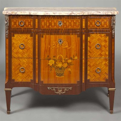 Lot 427 - Louis XVI Style Gilt-Metal Mounted Marquetry...