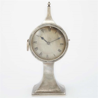 Lot 320 - George V Sterling Silver Mantel Clock Albert...