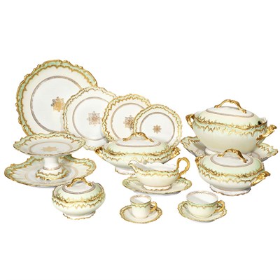 Lot 722 - Coiffe Limoges Gilt Decorated Porcelain Dinner...
