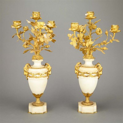 Lot 487 - Pair of Louis XVI Style Gilt-Bronze Mounted...