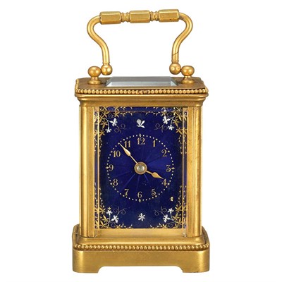 Lot 486 - French Gilt-Bronze Miniature Carriage Clock...