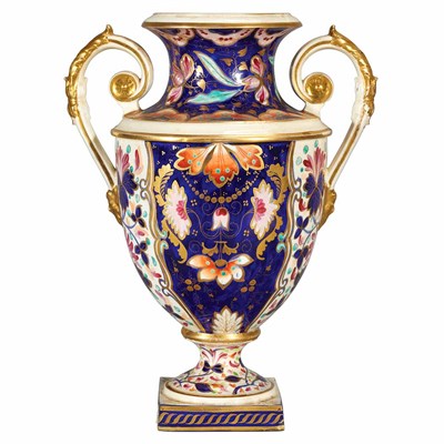 Lot 666 - Derby Gilt Decorated Porcelain Urn Of bulbous...
