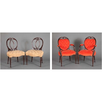 Lot 239 - Set of Eight Neoclassical Style Stained Wood...