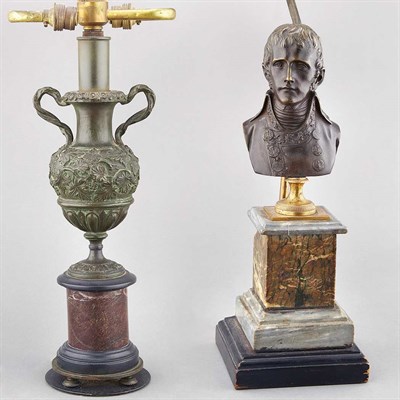 Lot 112 - French Bronze Bust of Napoleon; Together with...