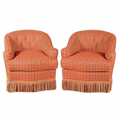 Lot 114 - Pair of Upholstered Tub Chairs