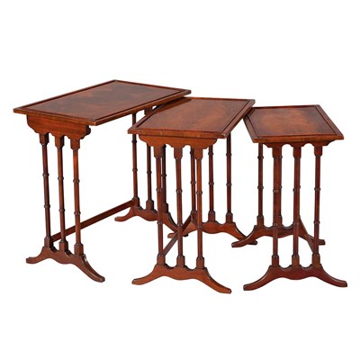 Lot 377 - Nest of Three Regency Style Mahogany Side...