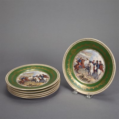 Lot 269 - Set of Six Transfer Decorated Porcelain...