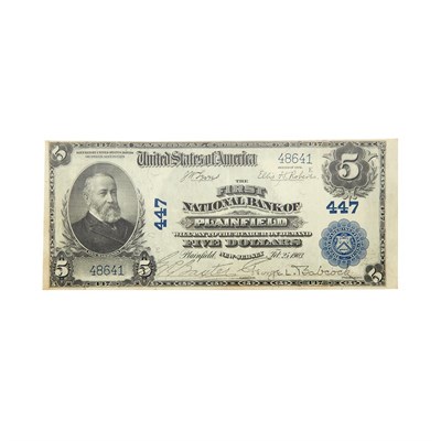 Lot 258 - U.S. Bank Note, $5 1902 National Charter #447...