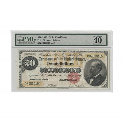 Lot 275 - U.S. Bank Note, $20 1882 Gold Certificate, Fr....