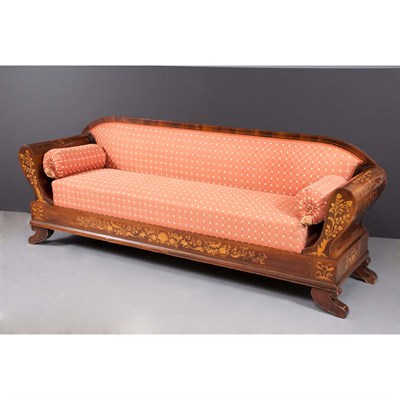 Lot 609 - Dutch Floral Marquetry Inlaid Rosewood Sofa...