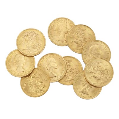 Lot 184 - Great Britain, New Sovereigns Group of ten...