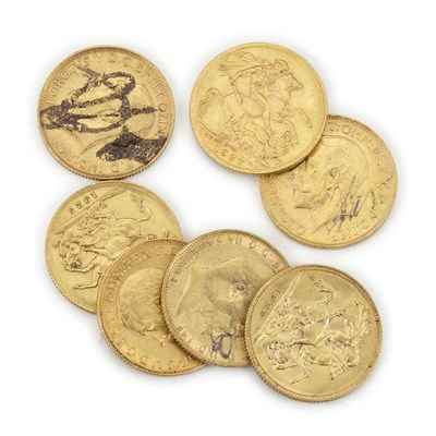 Lot 225 - South Africa, Group of Sovereigns Lot of seven...