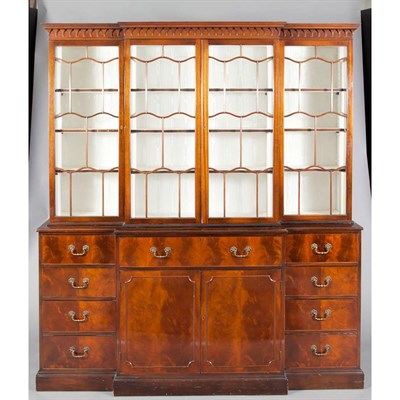 Lot 340 - George III Style Mahogany Breakfront Secretary...