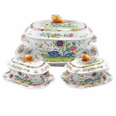 Lot 423 - Spode Famille Rose Ironstone Tureen on Stand...