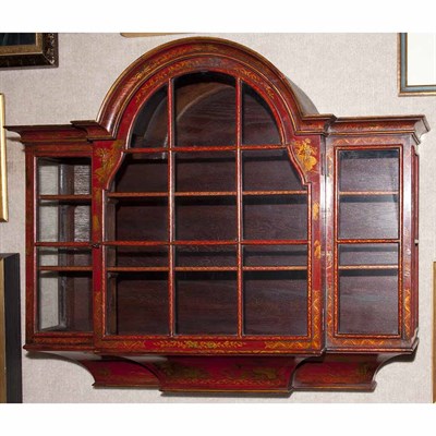 Lot 308 - Queen Anne Style Lacquered Hanging Vitrine...