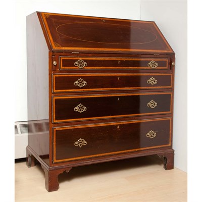 Lot 148 - English Inlaid Mahogany Slant Front Desk...